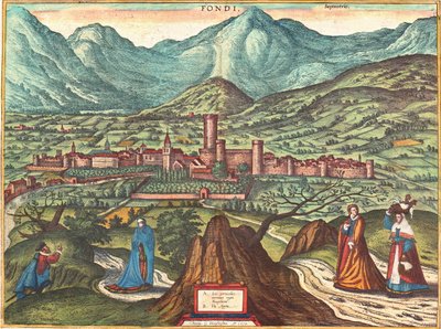 Fondi, Italien af Georg and Hogenberg Franz (1535 90) Braun
