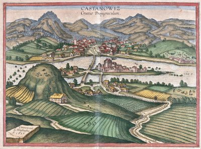 Kostajnica, Kroatien (gravering af Georg Braun and Hogenberg Franz