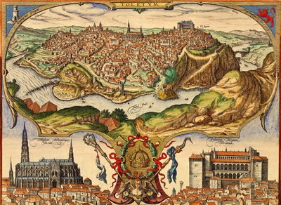 Toledo, Spanien af Georg and Hogenberg Franz (1535 90) Braun