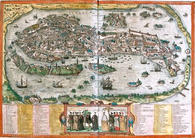 Venedig, Italien af Georg and Hogenberg Franz (1535 90) Braun