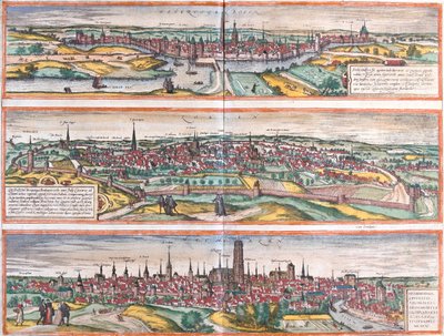 s-Hertogenbosch, Leuven, Machelen, Holland, Belgien af Georg and Hogenberg Franz (1535 90) Braun