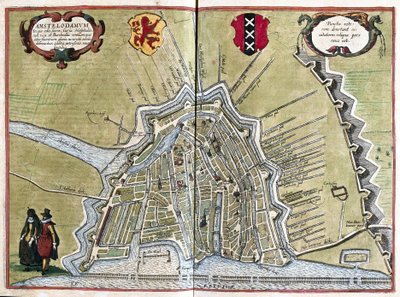 Amsterdam, Holland (gravering af Georg Braun and Hogenberg Franz