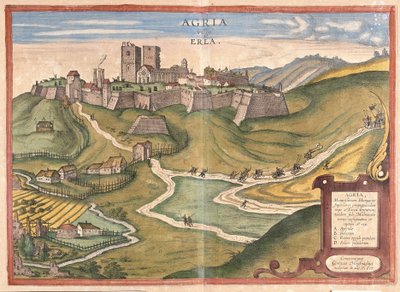 Eger, Ungarn (gravering af Georg Braun and Hogenberg Franz