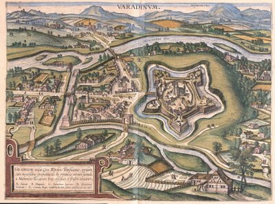Oradea (eller Oradea Mare), Rumænien (gravering af Georg Braun and Hogenberg Franz