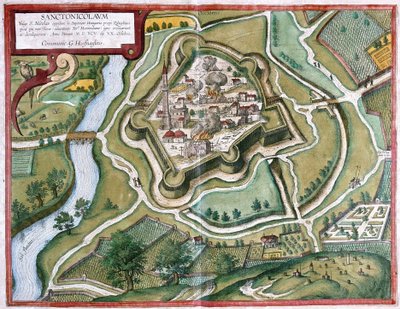 Torokszentmiklos, Ungarn (gravering af Georg Braun and Hogenberg Franz