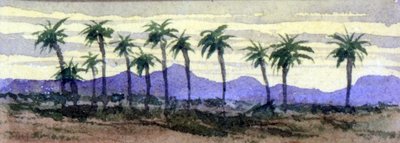 Ørkenpalmer (akvarel) af George Sand