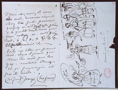 Fonds Lovenjoul E858 Ms 937 1.219 Brev fra George Sand (1804-76) til Francois Buloz, redaktør af 