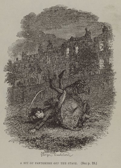 Lidt pantomime fra scenen (gravering) af George (after) Cruikshank