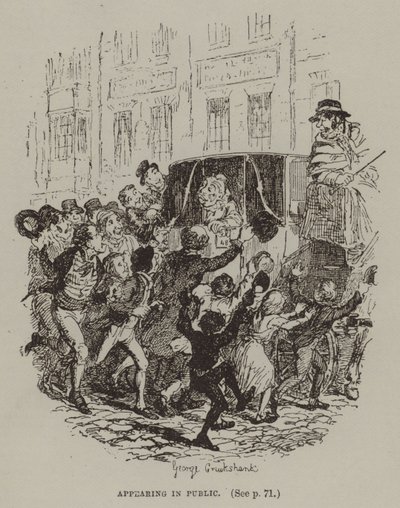 Optræden i offentligheden (gravering) af George (after) Cruikshank