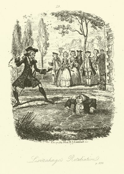 Illustration til Humphry Clinker af Tobias Smollett (gravering) af George (after) Cruikshank