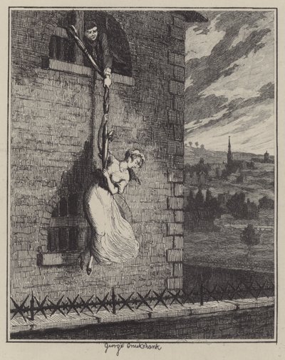 Illustration til Jack Sheppard (gravering) af George (after) Cruikshank