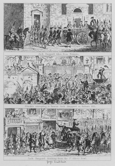 Illustration til Jack Sheppard (gravering) af George (after) Cruikshank