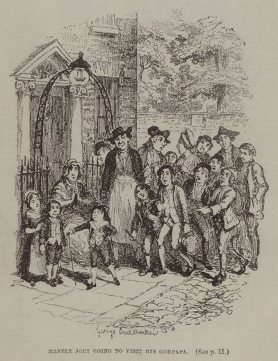 Mester Joey skal besøge sin Godpapa (gravering) af George (after) Cruikshank