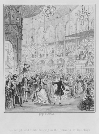 Randulph og Hilda danser i Rotunden ved Ranelagh (gravering) af George (after) Cruikshank