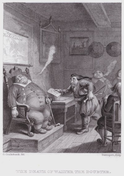 Walter The Doubters død (gravering) af George (after) Cruikshank