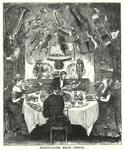Punch tegneserie: Spiritualisme Made Useful (gravering) af George (after) Du Maurier