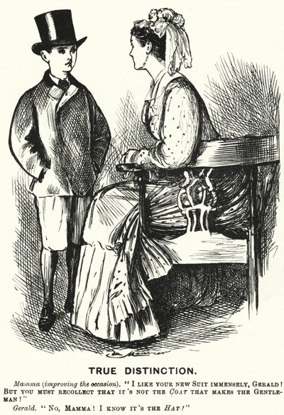 Punch tegneserie: True Distinction (gravering) af George (after) Du Maurier