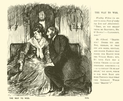 Vejen til at bejle (gravering) af George (after) Du Maurier