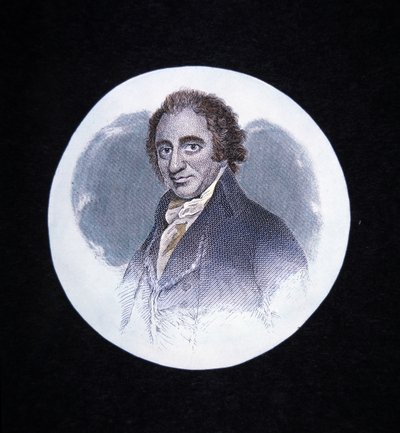 Thomas Paine (farve litho) af George (after) Romney