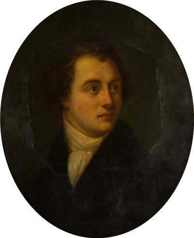Portræt af en ukendt gentleman, ca. 1807-19 (olie på kobber) af George (attr.to) Harlow