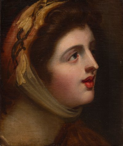 Emma Hamilton som Sensibility (olie på lærred) af George (studio of) Romney