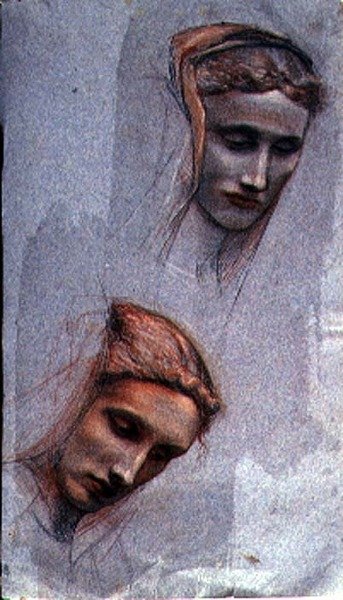 En undersøgelse af en dames tilbagelænede hoved af George 9th Earl of Carlisle Howard