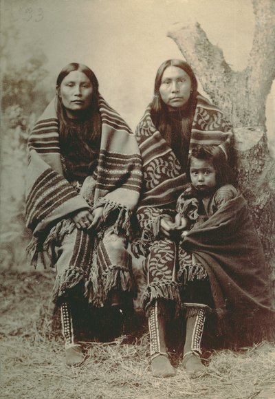 To Comanche -kvinder og et lille barn af George A. Addison