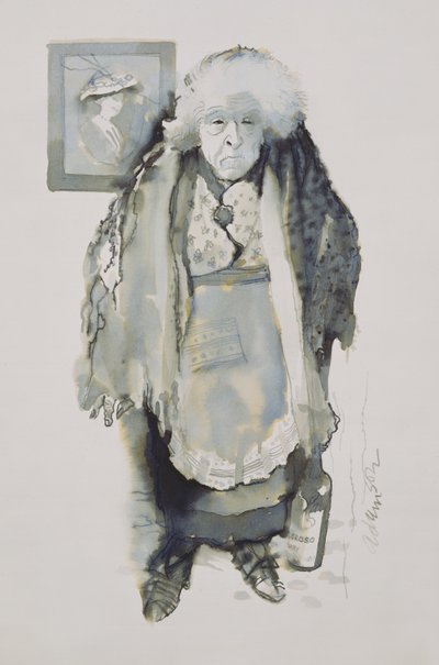 Margaret: De burde gøre noget, 1969 (pen og vask ombord) af George Adamson