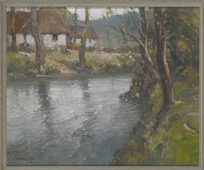 Grå dag i Normandiet, ca. 1910 (olie på lærred) af George Ames Aldrich