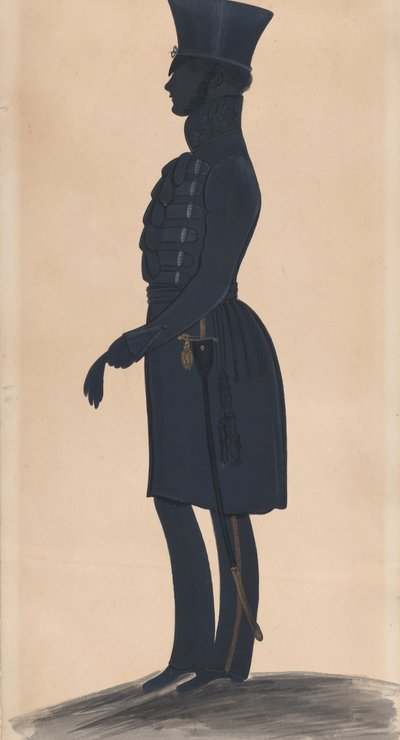 Oberst H.J. Daniell, fuld længde til venstre, 1827-44. af George Angelo Crowhurst