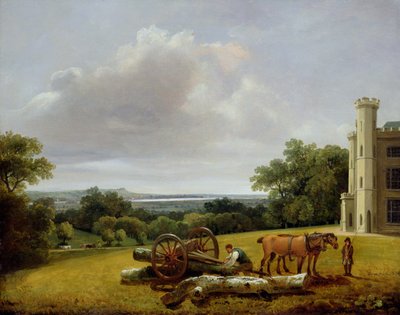 Lastning af en tømmervogn ved Cave Castle, Yorkshire af George Arnald