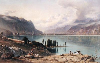 Udsigt over Genevesøen af George Arthur Fripp