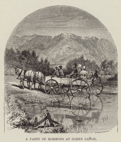 En gruppe mormoner i Ogden Canon af George Augustus Sala