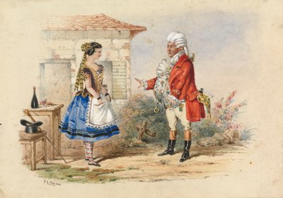 Adina og Dr. Dulcamara, Scene fra Donizettis L