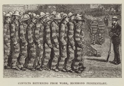 Fanger, der vender tilbage fra arbejde, Richmond Penitentiary af George Augustus Sala