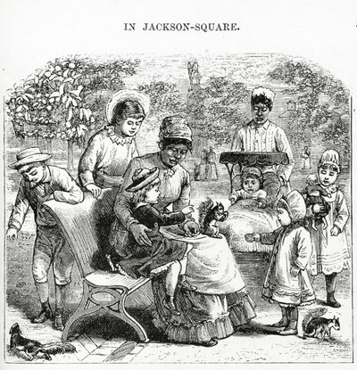 På Jackson Square, New Orleans, illustration fra 
