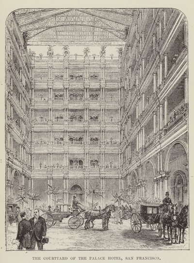 Gårdspladsen på Palace Hotel, San Francisco af George Augustus Sala