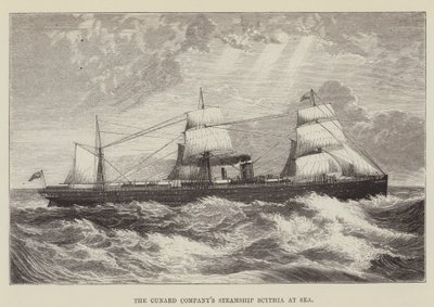 Cunard Companys dampskib Scythia på havet af George Augustus Sala