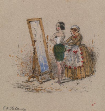 Kvinde påklædning, med stuepige af George Augustus Sala