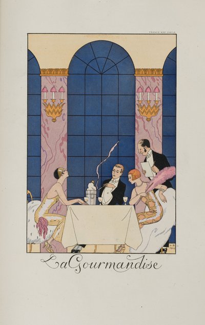 Dikkedarer og dikkedarer: La Gourmandise, 1924. af George Barbier