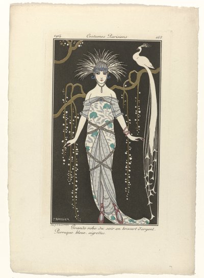 Journal des Dames et des Modes, Costumes Parisiens, 1914, nr. 168: Stor aftenkjole (...) af George Barbier