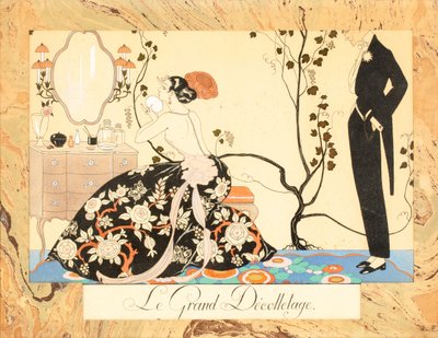 Le Grand Décolletage, fra Le Bonheur du Jour eller, Les Graces à la Mode, 1924. af George Barbier