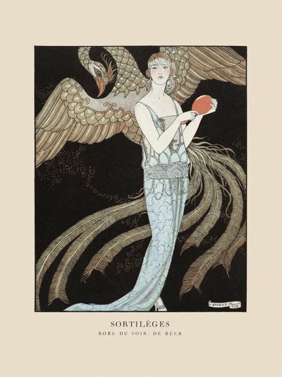 Sortilèges-aftenkjole, De Beer (1922) af George Barbier af George Barbier