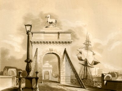 Norfolk Bridge, New Shoreham, 1835. af George Baxter