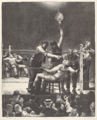 Mellem runder, lille, anden sten af George Bellows