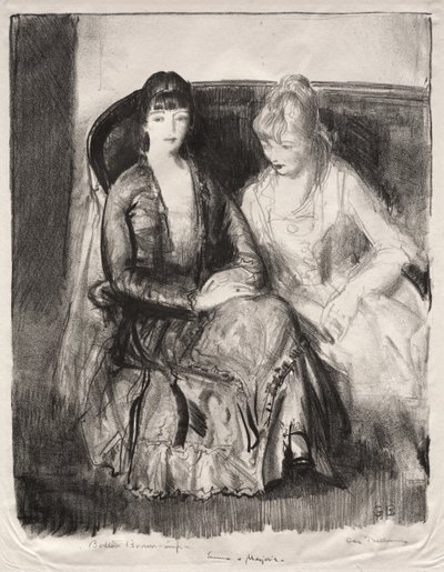 Emma og Marjorie på en sofa af George Bellows