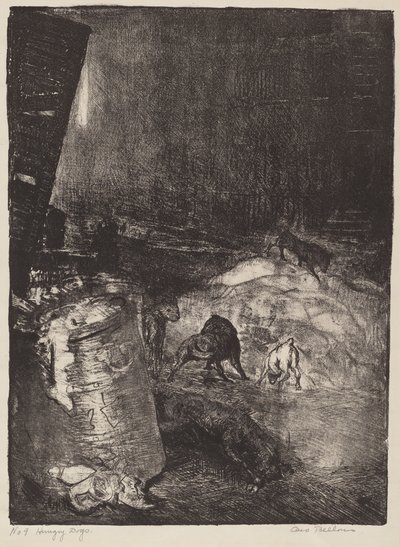 Hungry Dogs, anden sten af George Bellows