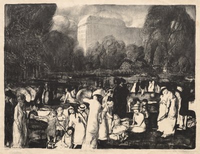 I parken, lys af George Bellows