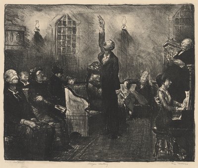Bønnemøde, Første sten af George Bellows