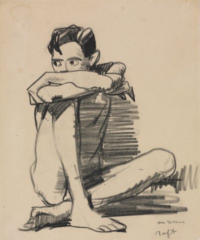 Siddende dreng af George Bellows